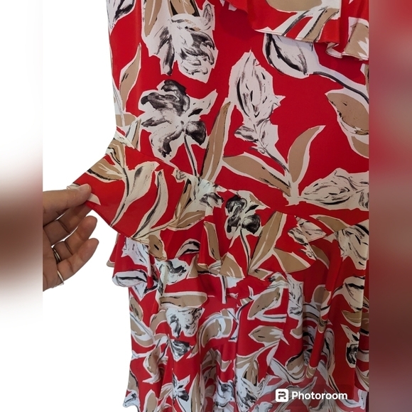 Sachin & Babi maxi floral tiered asymmetric skirt sz 10 - Picture 3 of 8